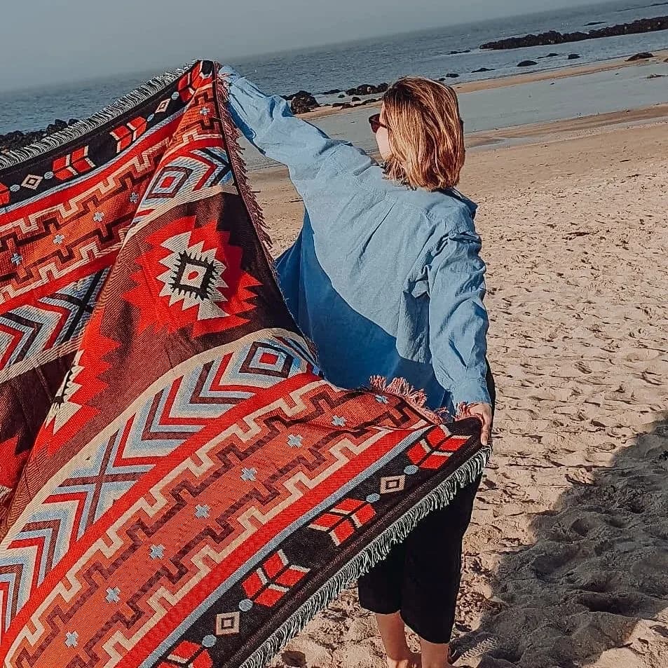 Cover for sofa in mesh geometric cotton tapestry hanging blanket turquoise beach carpet camping living carpet bed deken bed