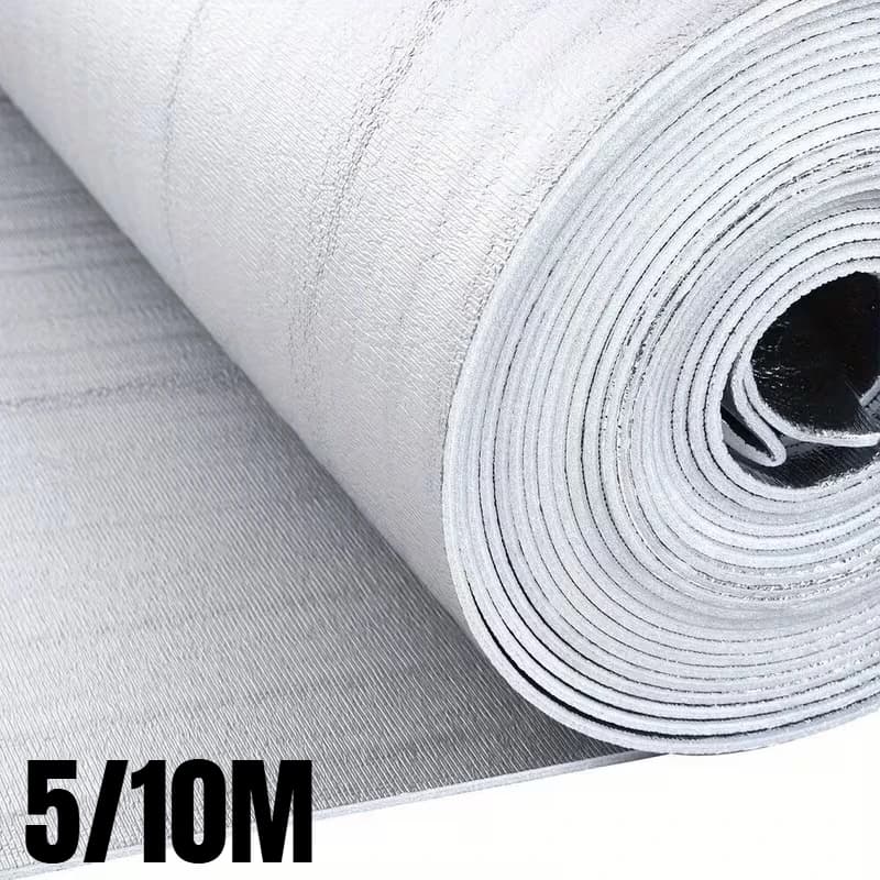 5m10m Aluminum Foil Insulation Film Waterproof Sunscreen Wall Radiator Reflective Pad for Home Renovation Indoor Heat Insulation