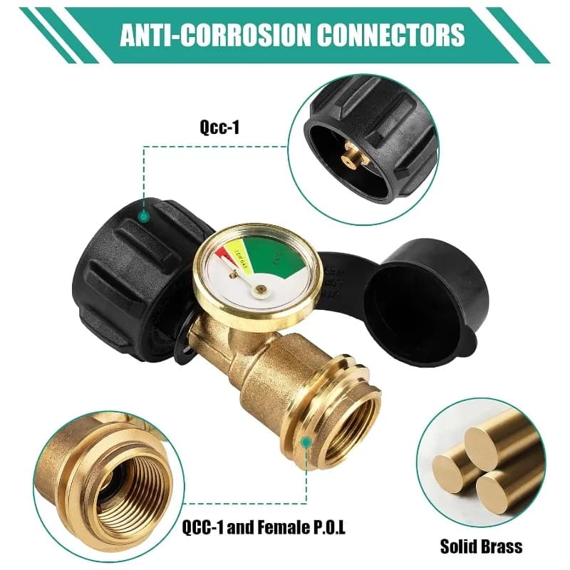 Adapter for propane tank level indicator, suitable for campers, camping vehicles, gas cylinders, barbecue, heaters