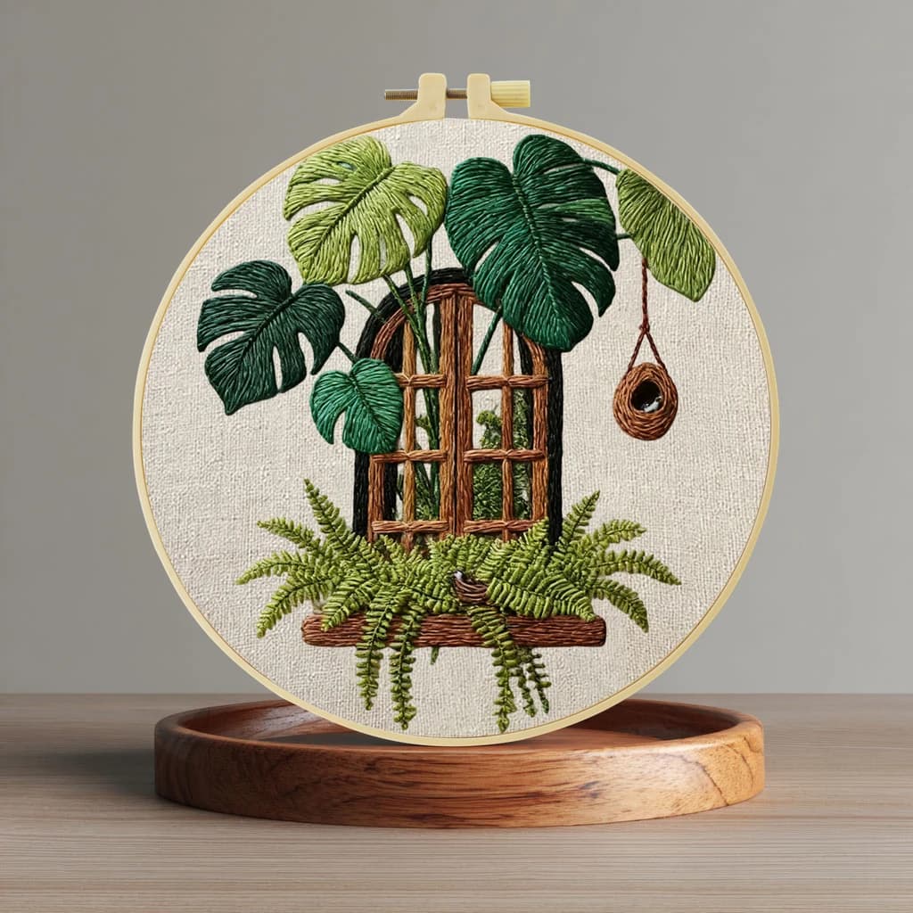 Kit Ricamo Fai da Te 1pz 20x20CM/15x15CM con Motivo Tartaruga e Albero, Punto Croce per Regalo