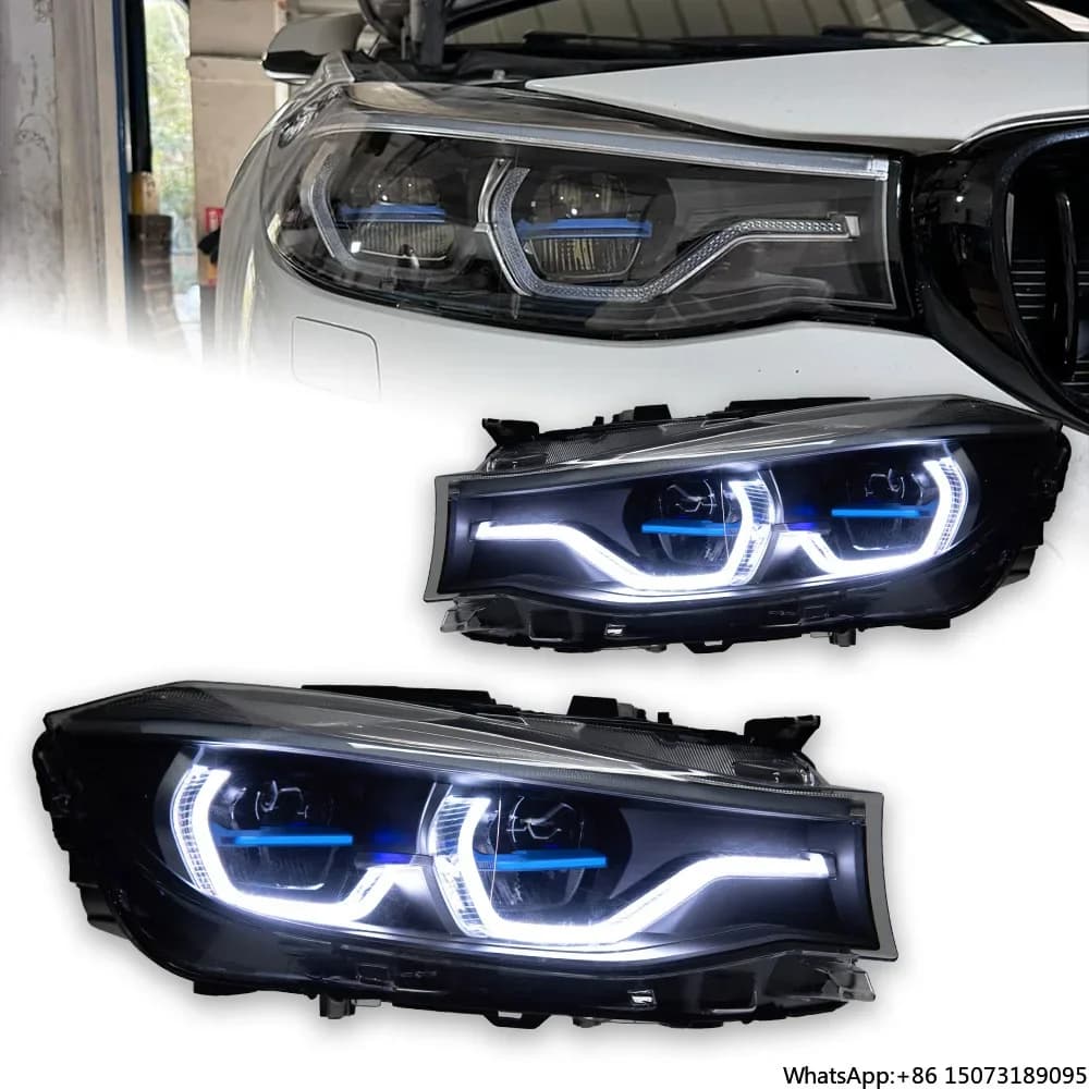 Faro LED per BMW Serie 3 F34 GT 2013-2020, Luci Anteriori F34 con DRL, Indicatori di Direzione, Abbaglianti, Occhio d'Angelo, Accessori