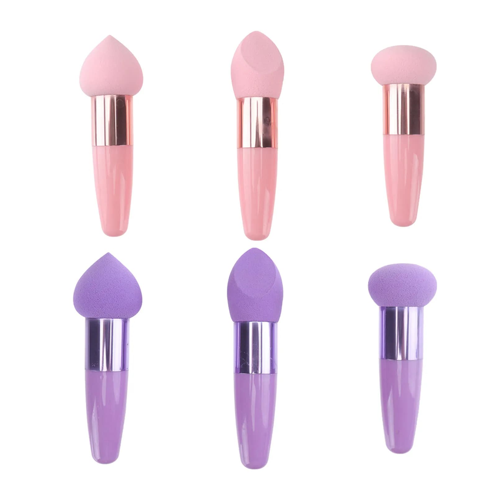 2Sets Makeup Sponge Pen Kit Premium Soft Sponges for Foundation Concealer Blush Highlighter Easy Grip Portable Beauty