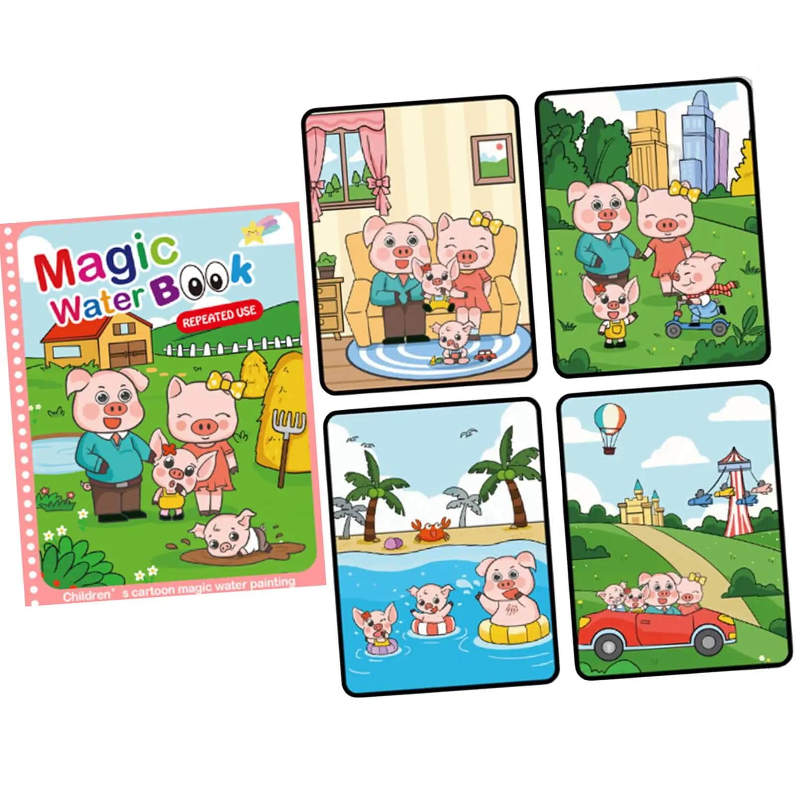 Creative Watercolor Sketchbook Set with Pen - Artistic Learning Tools for Kids