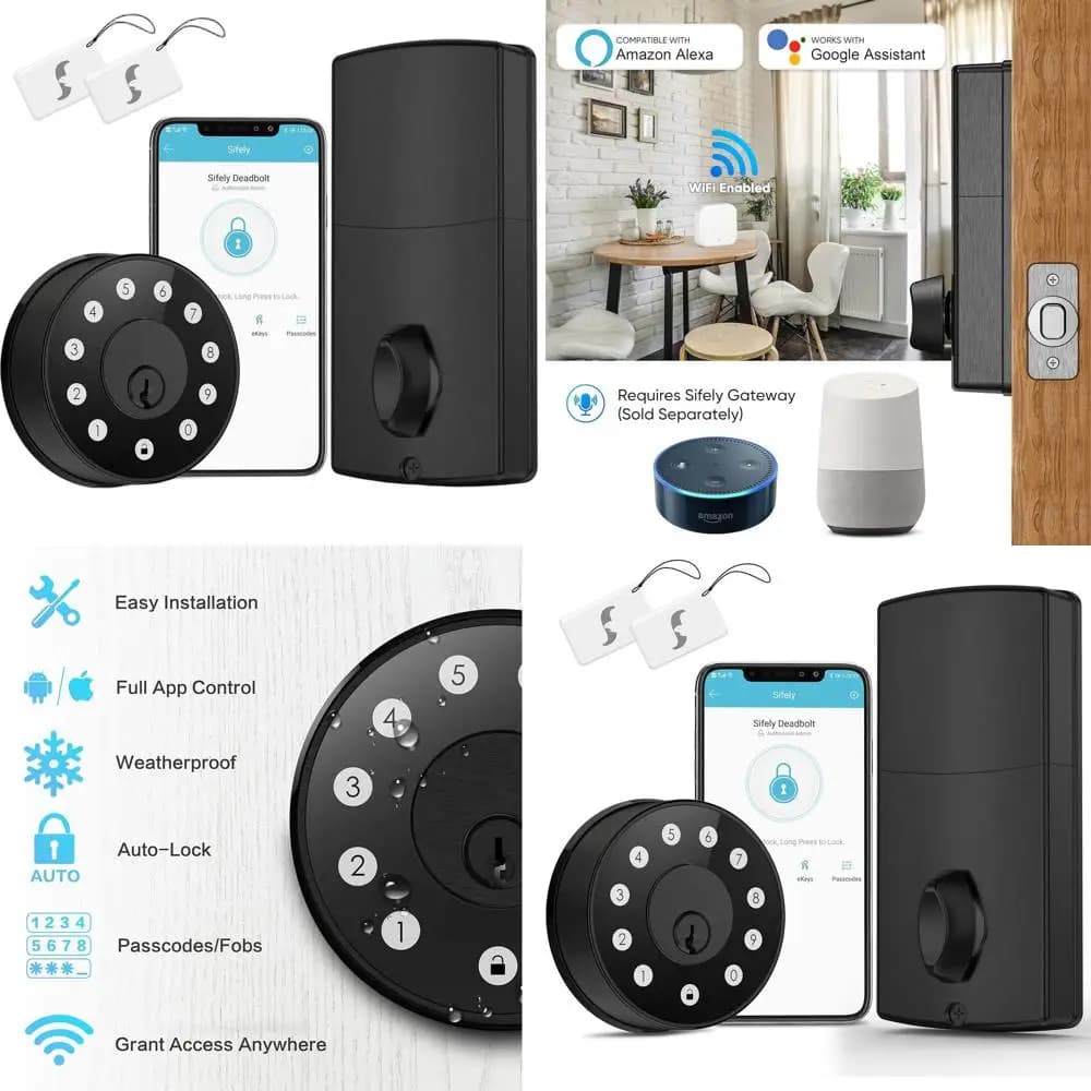 Serratura Intelligente: Accesso Digitale, Codice di Accesso, Controllo App, Chiusura Automatica, Facile Installazione (Nero)