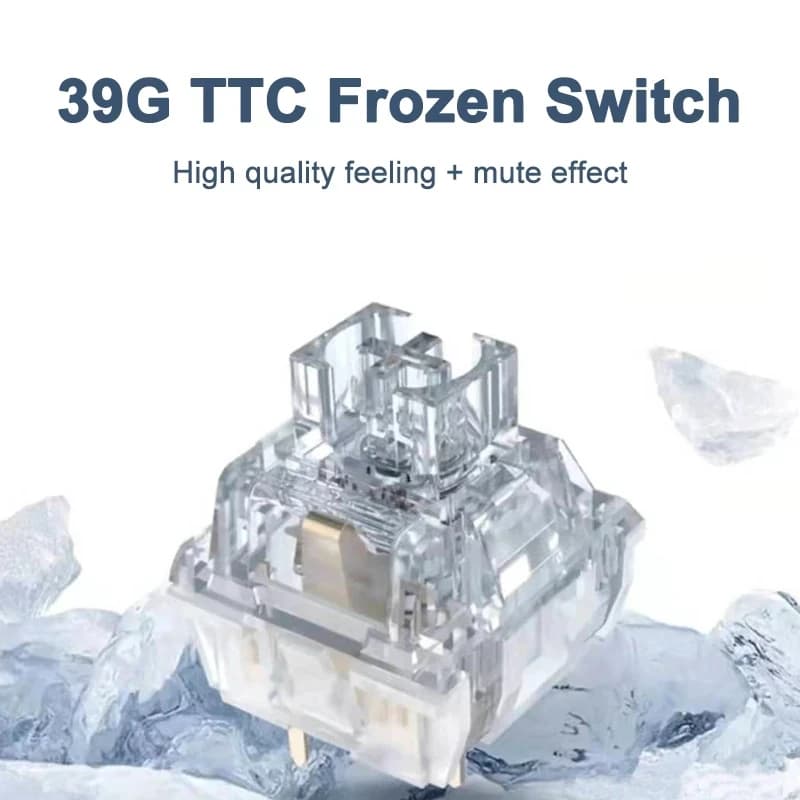 TTC Frozen Silent Switch V2 Mechanical Keyboard Mute Linear Switches 39 gf 3 pin RGB Transparent PC Factory Lubrication