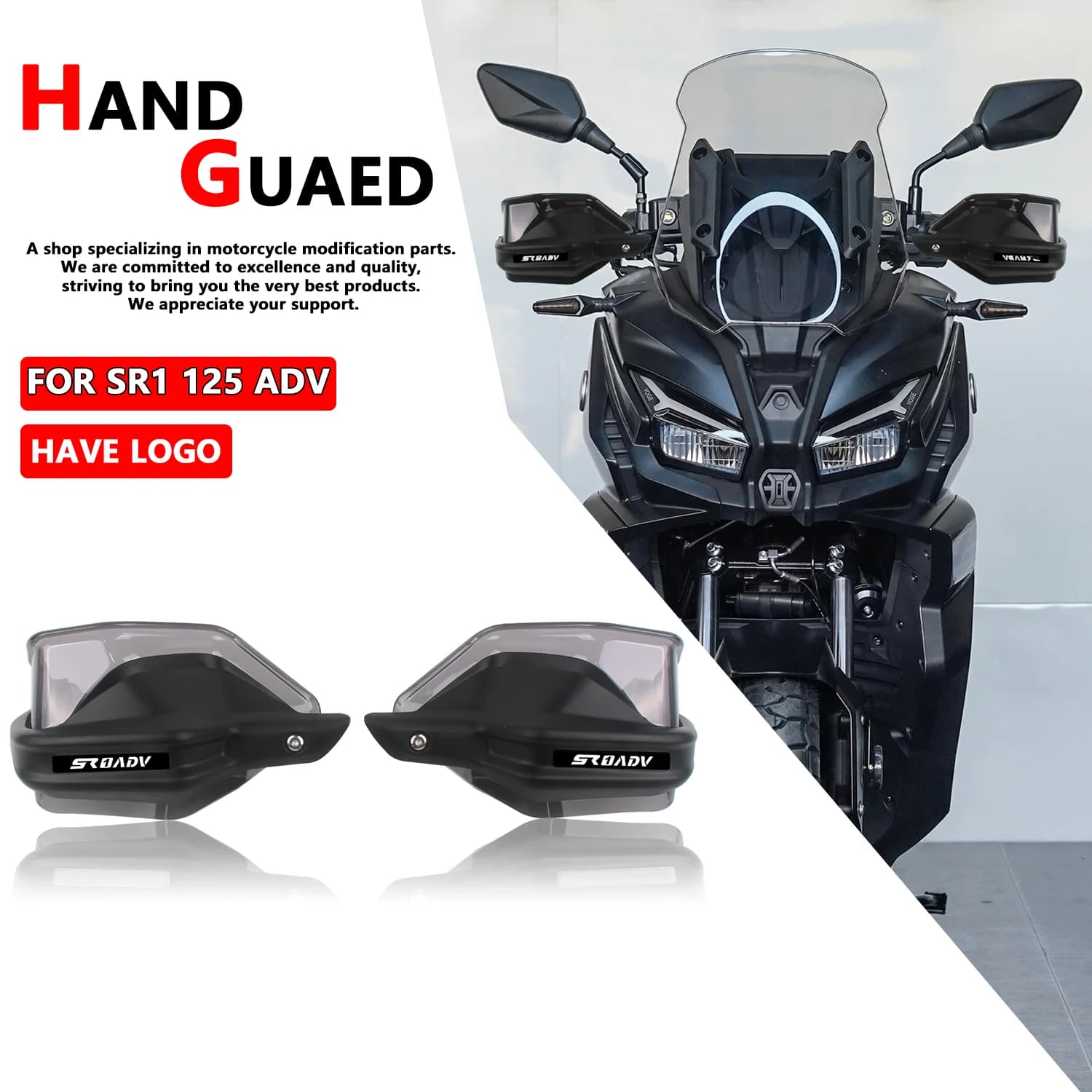 For Loncin Voge SR1 ADV 125 Handguard 2025 Motorcycle SR1 ADV 125 Windshield Handlebar Handguard Shield Hand Guard Protector