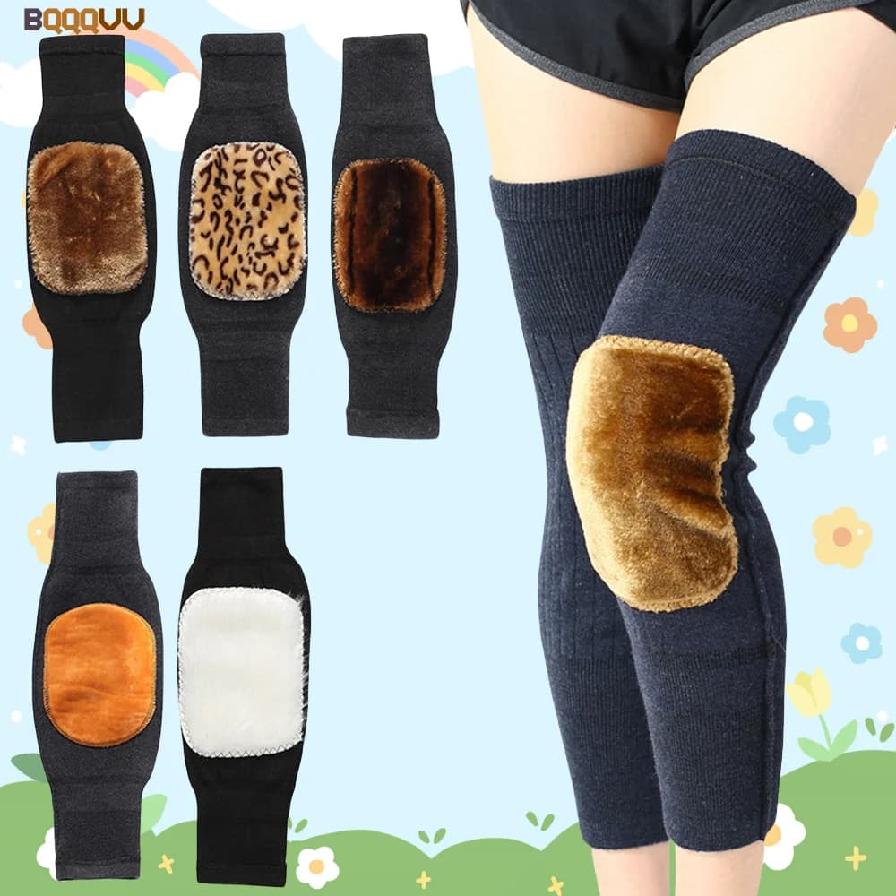 1 pair of Unisex Knee Pads in Cashmere Wool Warmer Winter Windproof Thickening Stretch Stretch Sleeves Breathable Knee Sleeves