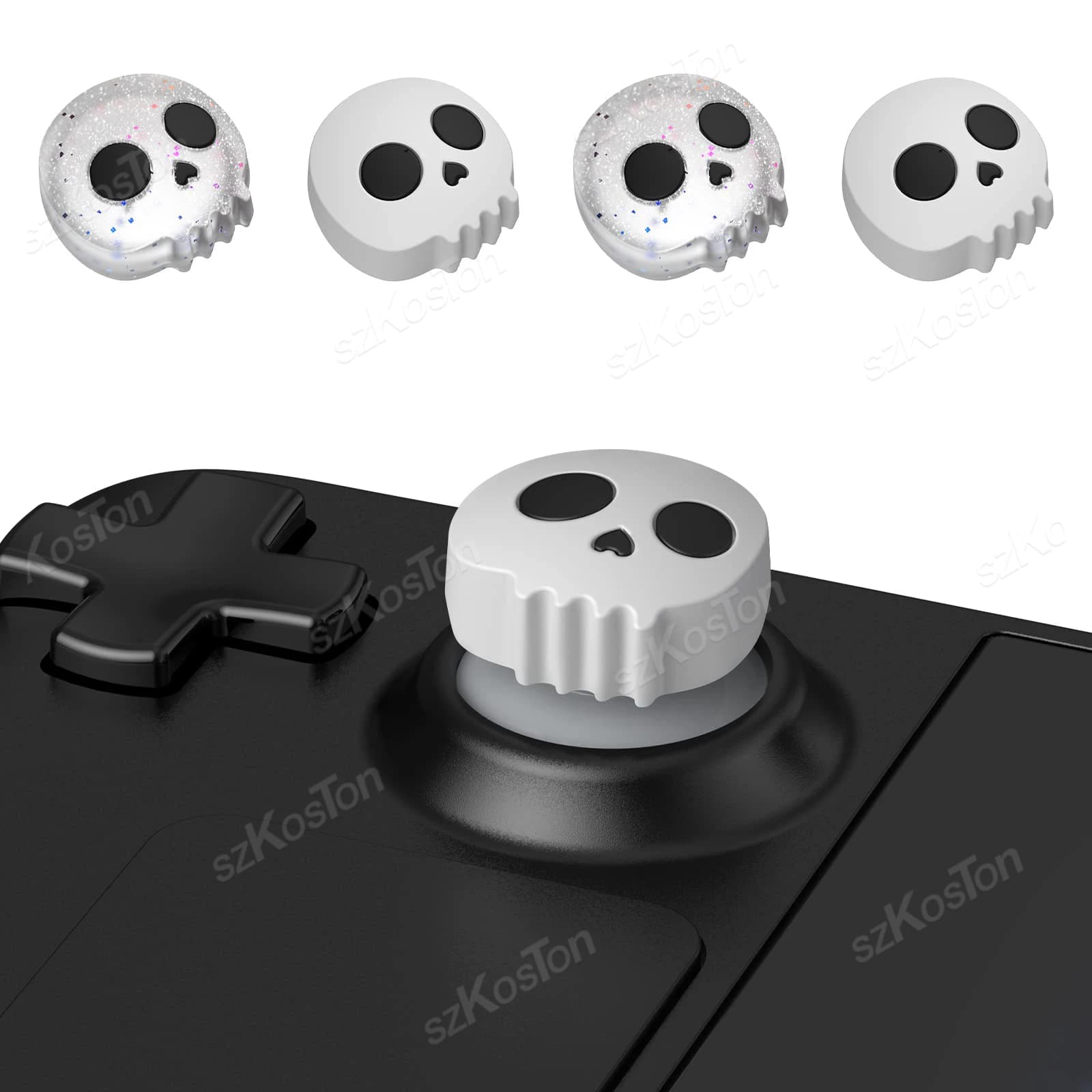 Cappucci per impugnatura per pollice con teschio per console di giochi Steam Deck Cover per joystick in silicone Accessori da gioco per controller Xbox PS5