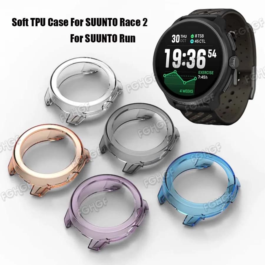 Protective Case Cover For Suunto Race 2 Smart Watch Soft TPU Anti-scratch Frame Protector For SUUNTO RUN Bumper Shell Accessorie