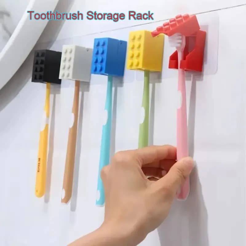 1 set di spazzolini da denti con supporto per spazzolino da parete, portaspazzolino da parete, accessori per il bagno