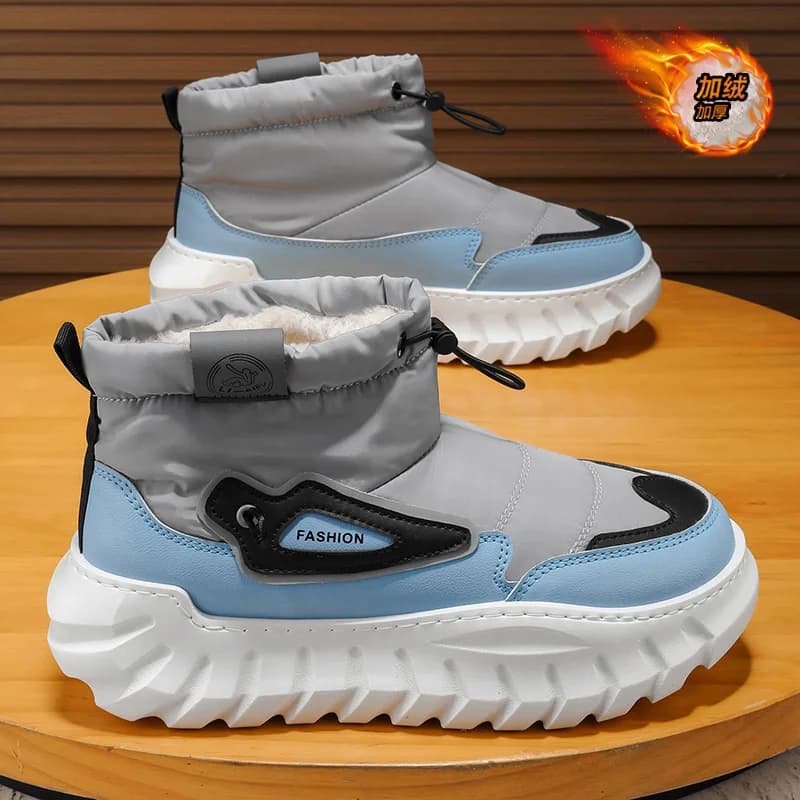 Stivali da neve da uomo impermeabili alti Scarpe da trekking Sneakers da esterno Stivali con plateau da moto antiscivolo Zapatillas Hombre