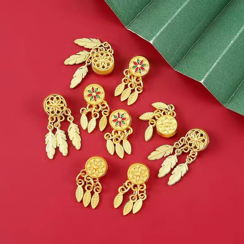 10pcs Gold Dream Catcher Beads Charm For DIY Bracelet Making Accessories For Girl Children Birthday Christmas Gifts