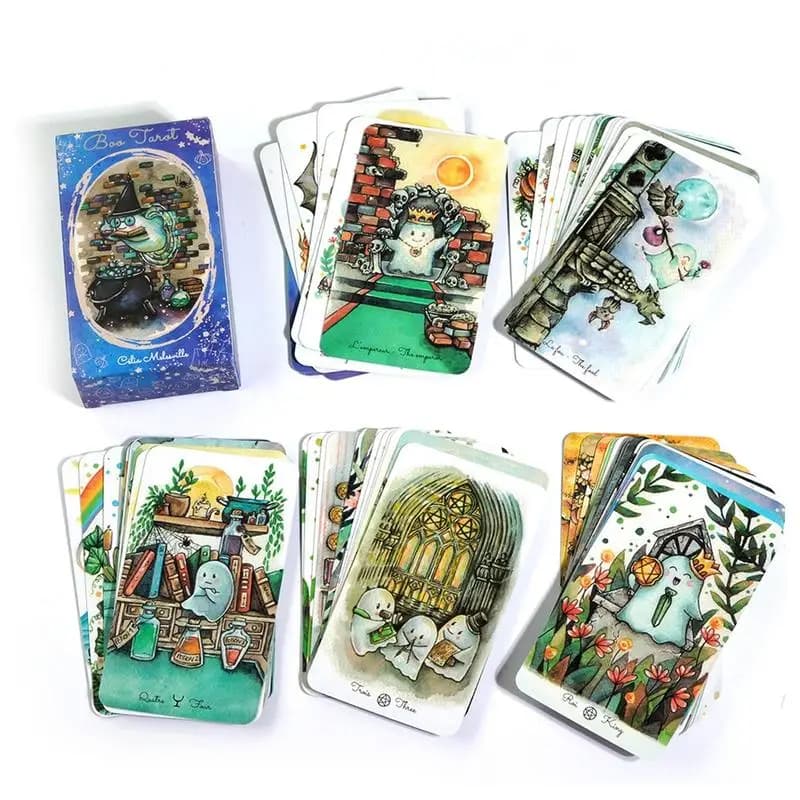 78 pz Edizione Inglese Divinazione Tarocchi Boo Tarocchi di Celia Melesville Oracle Carte Gioco Da Tavolo Da Tavolo per Gli Amici Raccolte Tarocchi
