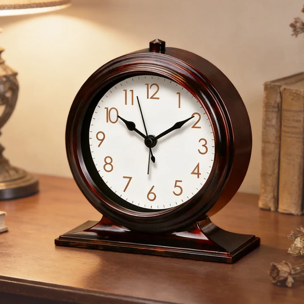 Orologio da Tavolo Vintage, Sveglia Digitale Classica di Lusso, Grande, per Camera da Letto, Soggiorno, Ufficio, con Altoparlante, Silenzioso, Decorazione da Scrivania