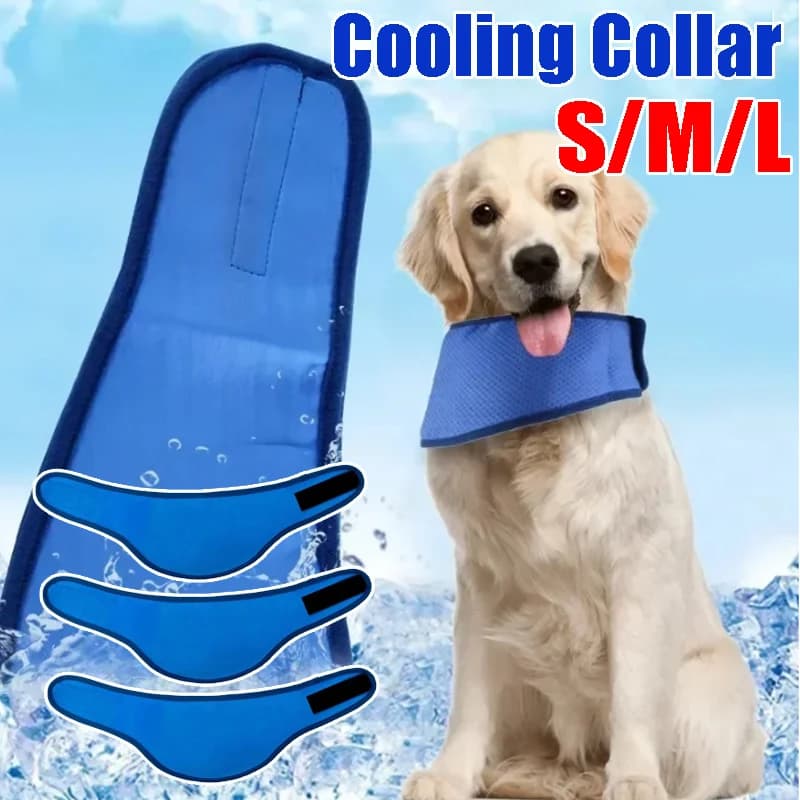 Collare Refrigerante in Gel per Cani e Gatti, Riutilizzabile, per il Caldo Estivo, Previene il Colpo di Calore, Tessuto Morbido e Traspirante