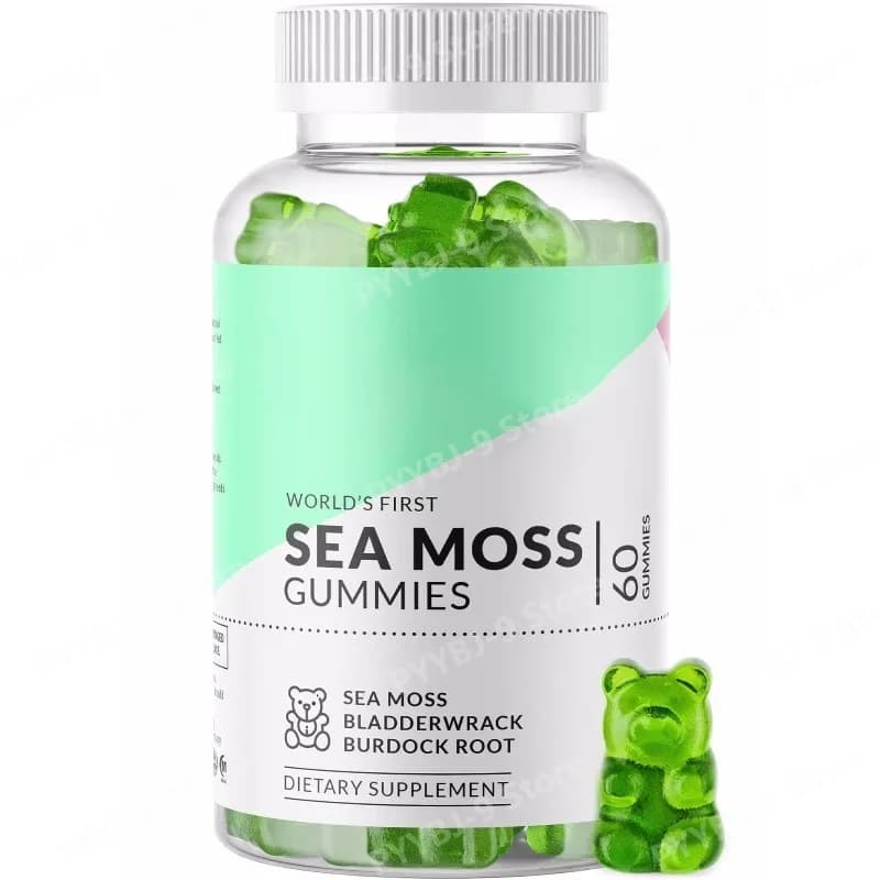 Gommose di Muschio Marino con Radice di Bardana, Formula Erboristica a Base Vegetale, Masticabili Vegani alla Pectina, Integratori Alcalini Quotidiani, 60 Pieces