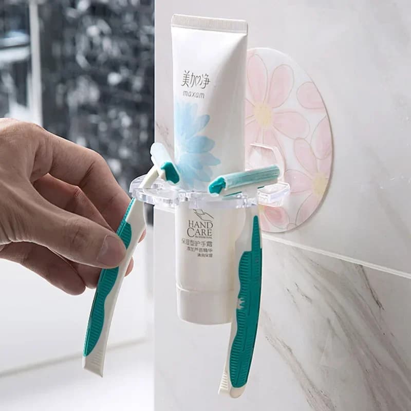 1PC portaspazzolino in plastica portaoggetti per dentifricio rasoio dispenser per spazzolino da denti organizer per il bagno accessori strumenti