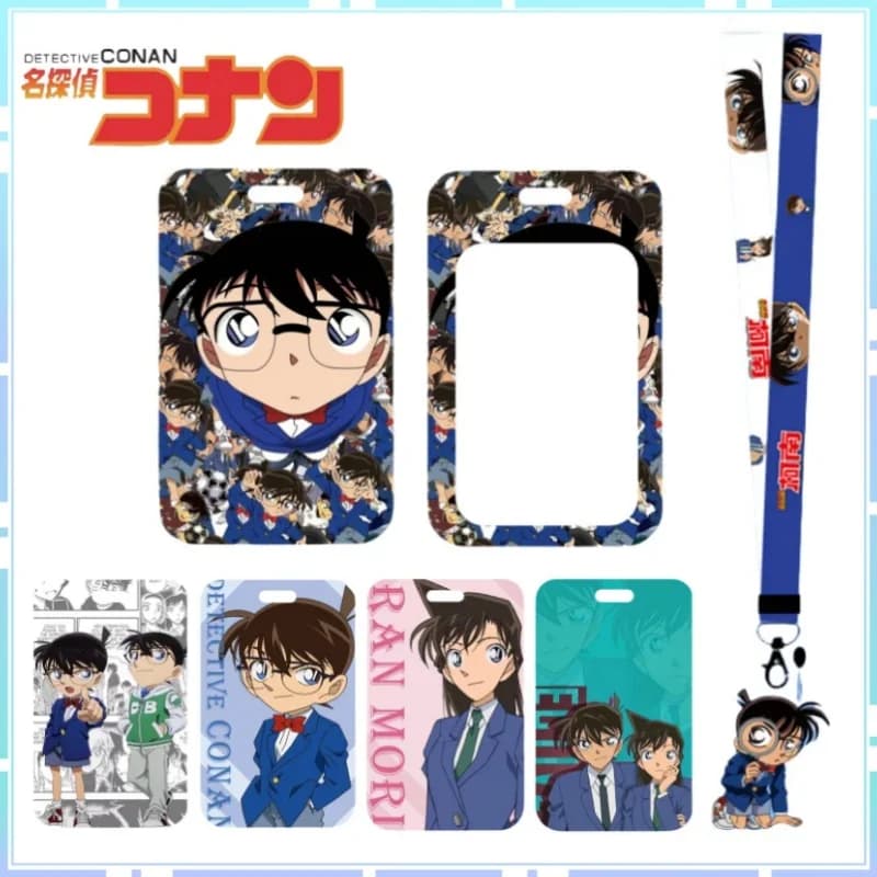 Nuovo Portacarte con Cordino per Cellulare MINISO Detective Conan, Porta Tessera Bus a Scomparsa con Cordino Lungo Kudou Shinichi Mouri Ran