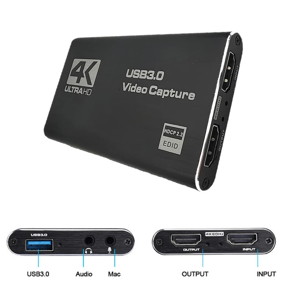 4K 30HZ USB 3.0 scheda di acquisizione Video HDMI-compatibile per VHS Board Grabber PS4 Game DVD Camera videoregistratore gioco Live Streaming
