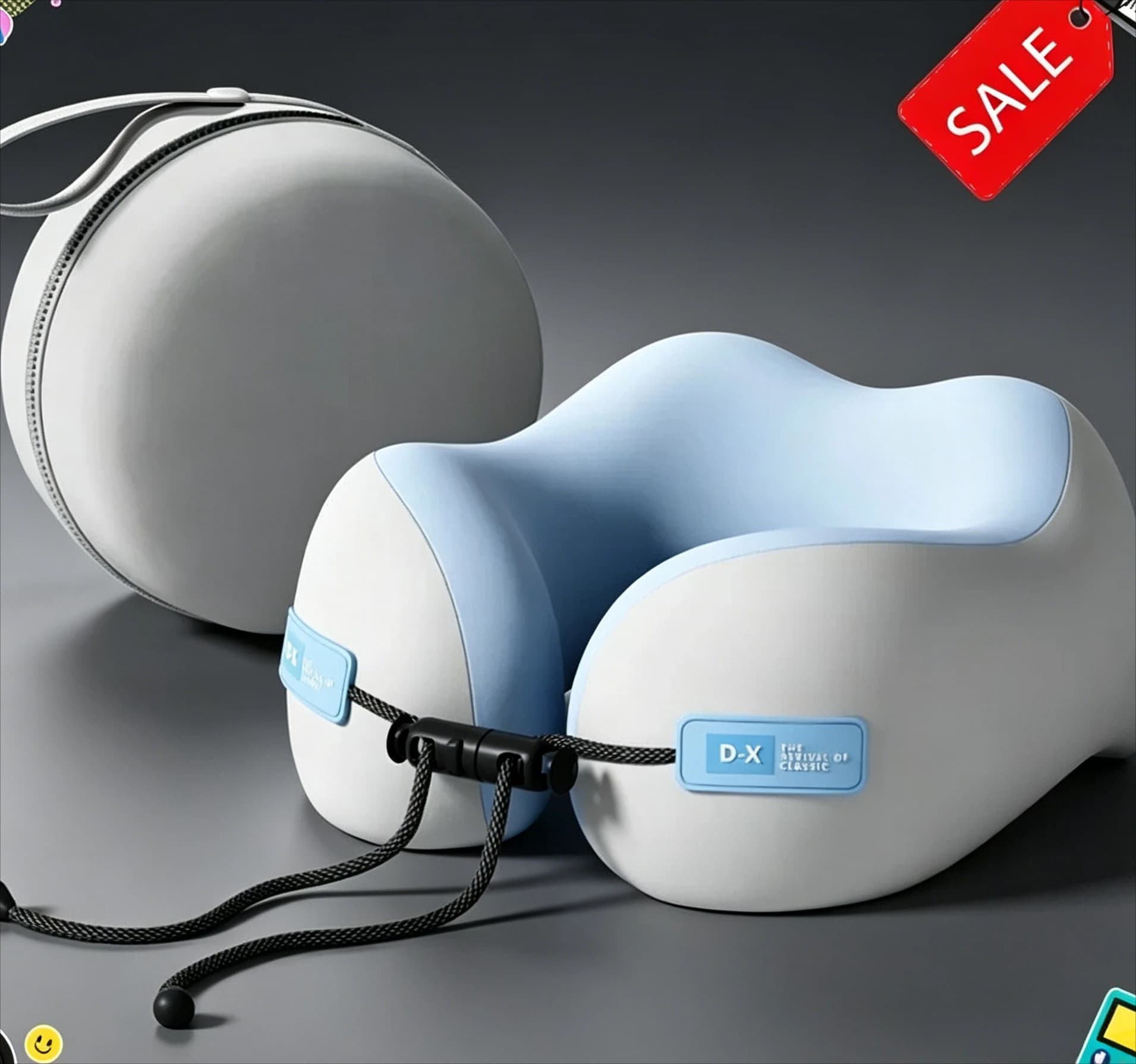Cuscino Massaggiante per il Collo a Forma di U in Memory Foam, Cuscino da Viaggio Morbido per il Sonno, Cuscino per la Cura della Colonna Cervicale