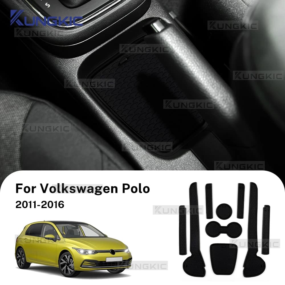 Door Groove Mat For Volkswagen VW POLO 6R 6C 2010-2017 MK5 GTI Anti-Slip Gate Groove Pad Car Anti-slip Rubber Gate Slot Pad