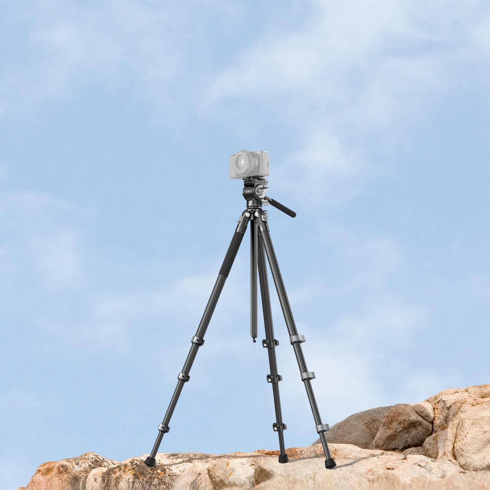 SmallRig Portable Carbon Fiber Tripod for Action Cameras, Head for DSLRs Mirrorless Cameras Cages with Smartphone Holder 5885