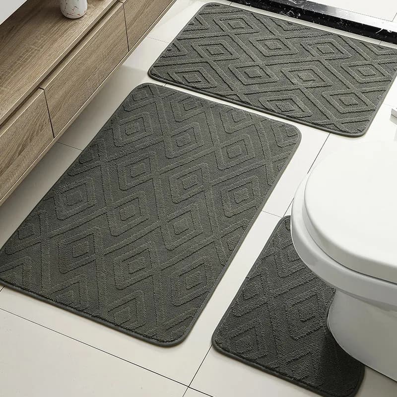 Set di 3 tappetini in morbida lana, assorbenti e antiscivolo per doccia, vasca, bagno, tappetino per animali domestici, per cani e gatti.