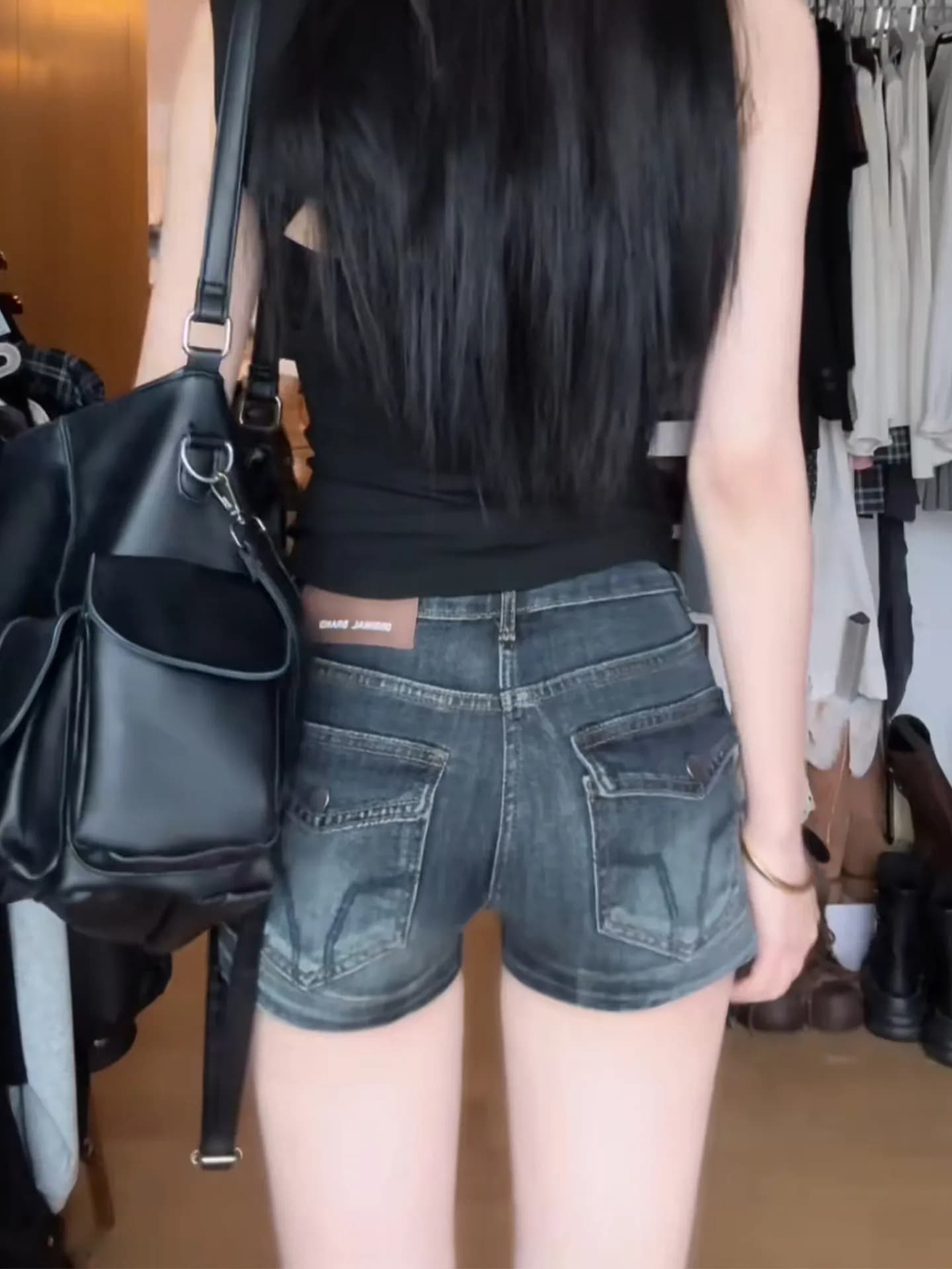 Retro High Waist Bootcut Jeans Shorts Women's Summer 2026 New Style Slimming Versatile Hot Pants Distressed Straight Leg Jeans