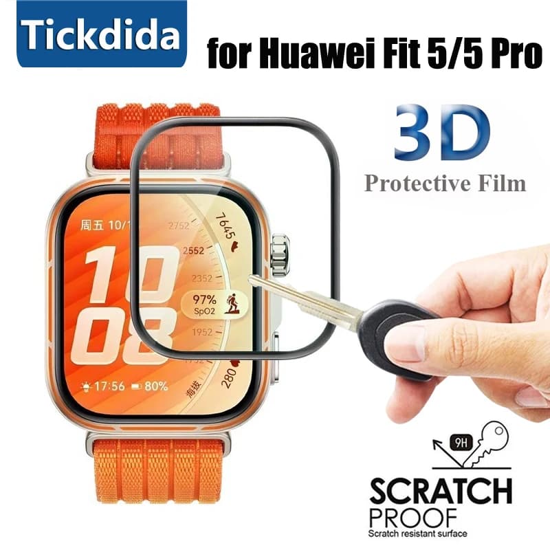 Pellicola Protettiva in Vetro Temperato Morbido per Huawei Watch Fit 5 Pro Fit5, Protezione Schermo per Huawei Watch Fit 5, Accessori