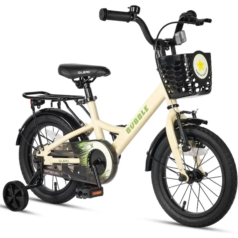 Bicicletta da 12-16 pollici per ragazzi e ragazze di 2-8 anni con cestino integrato e ruote da allenamento Ideale per giochi all'aperto e Le