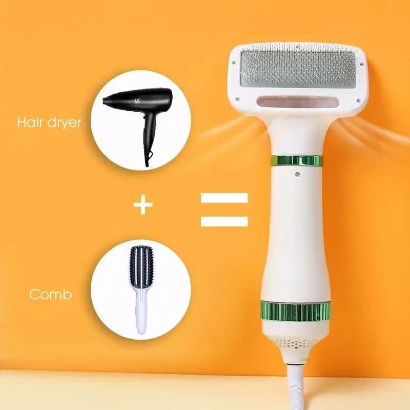 for 2-In-1 Pet Hair Dryer with Slicker Brush for Cat and Dog Brush Professional Home Grooming Furry Drying Portable Dog Blower