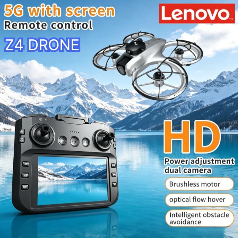 Lenovo Z4 Mini Drone 8K HD Dual Brushless Motor Headless Mode Optical Flow Hover RC Quadcopter Portable Aerial Photography Drone