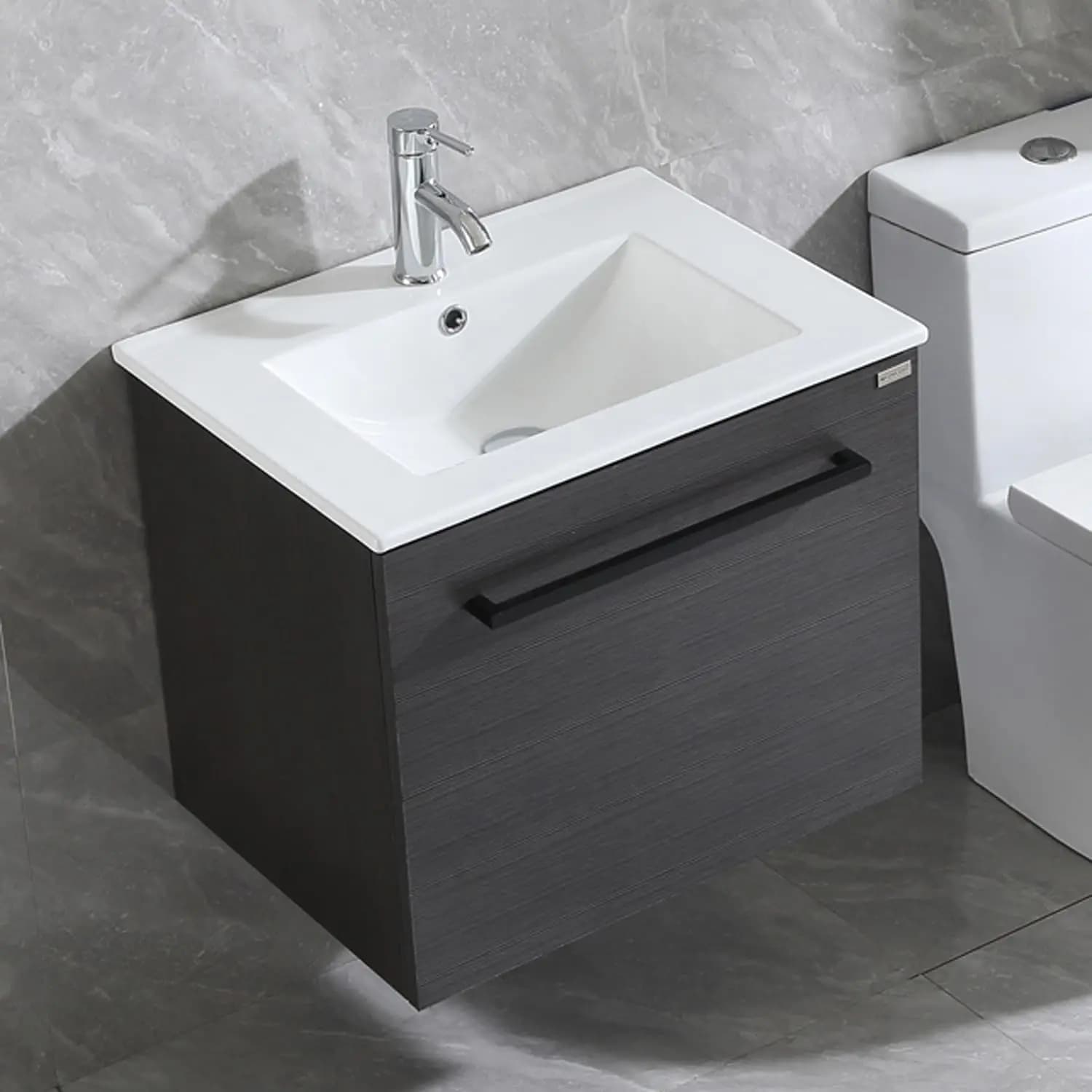 Floating Bathroom Vanity with Sink & Mirror & Faucet & Countertop Set Small Wall Mounted Bathroom Single Sink Cabinet, Custom
