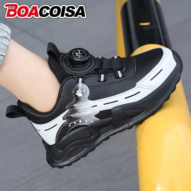 Kids and Girls' Gymnastics Shoes for Kids Anti-slip Shoes for Students Casual Leather Breathable Kids Running Sport Girls Flat Walking Tennis