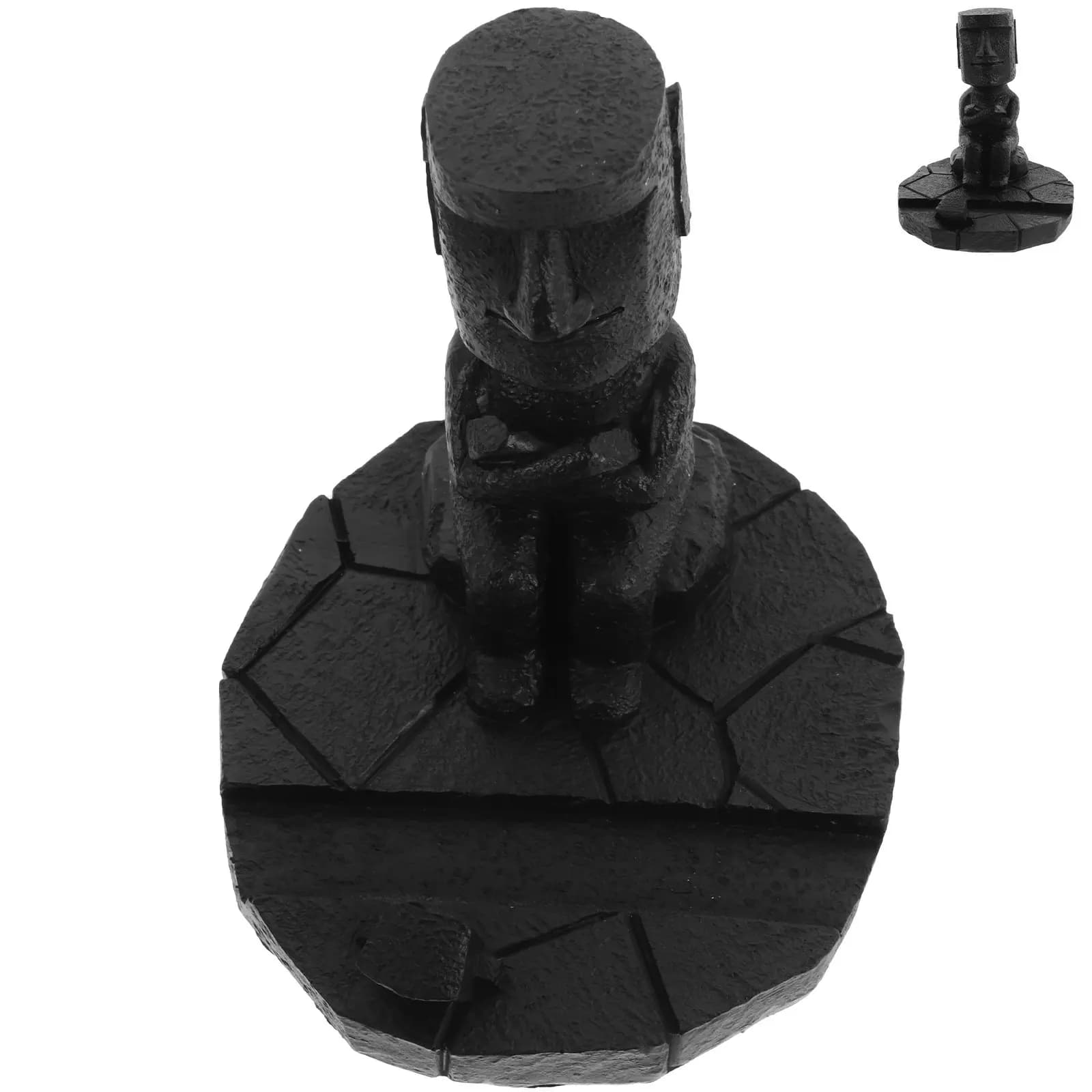 Statua di Moai da Scrivania, Scultura Creativa in Resina, Portapenne, Supporto per Telefono, Decorazione per Ufficio e Casa, Organizzatore da Scrivania