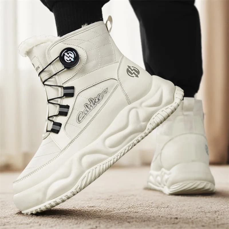 2025 Inverno Nuova tendenza sportiva casual con suola spessa Casual High Top Plus Plus Size Neve con isolamento in peluche Scarpe di cotone versatili