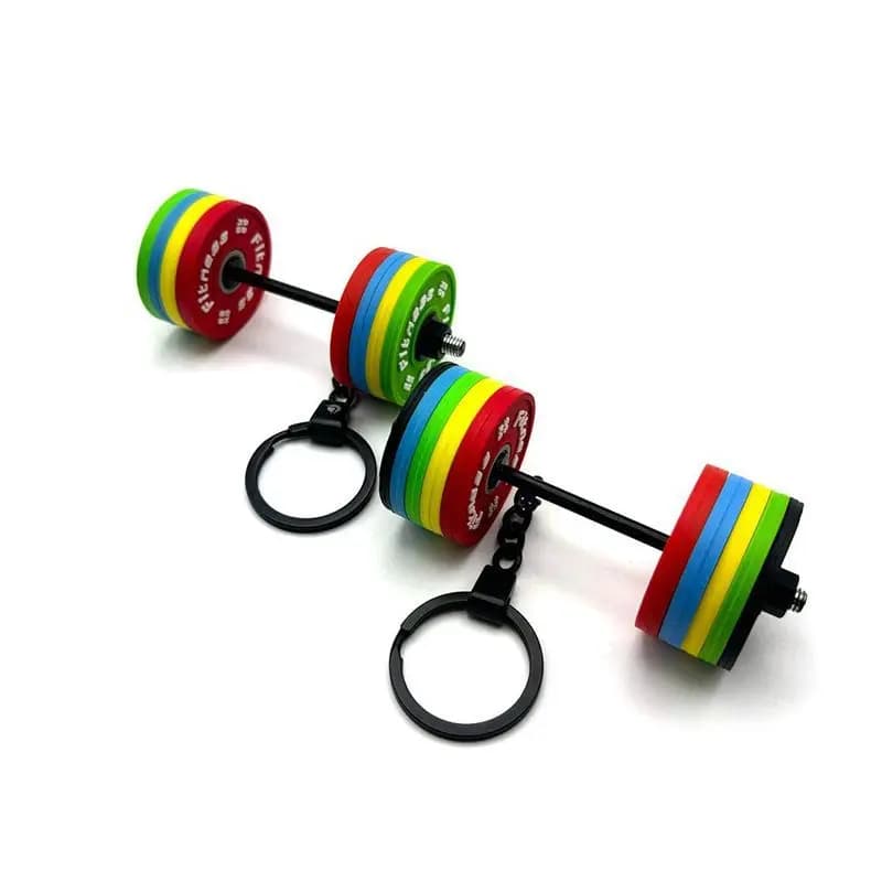 Keychain with detachable barbell DIY - Mini keychain with gym weights for car keys, gift for fitness lovers for men and women