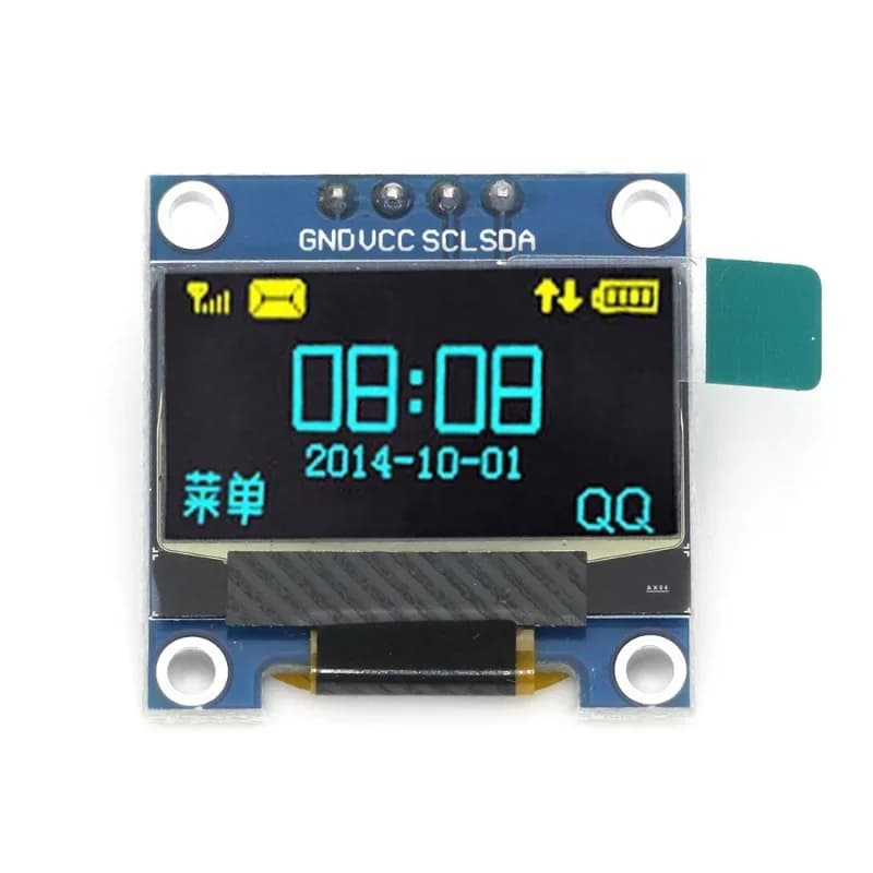 OLED 128X64 0,96 inch display module with IIC serial, I2C SSD1306, GND VDD SCK SDA for Arduino, white LCD screen card 12864
