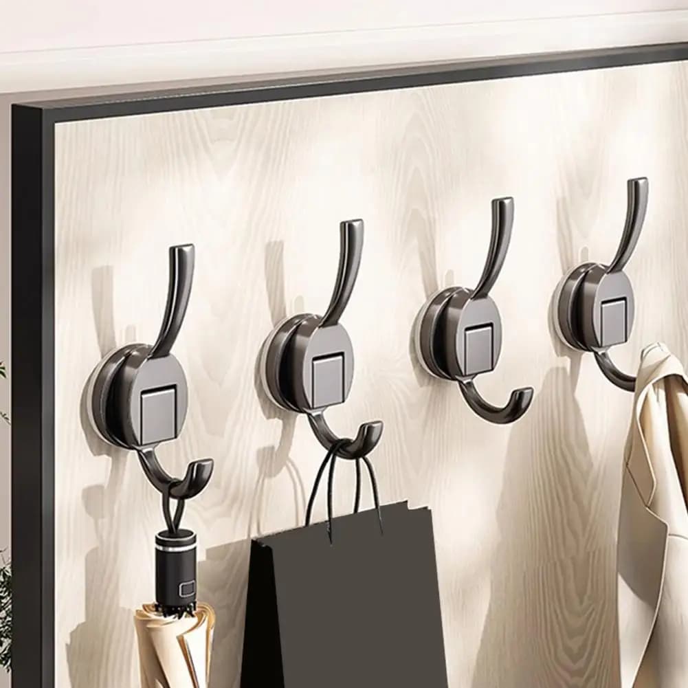 Ganci da Bagno Impermeabili 4 Pezzi, Ganci a Ventosa Resistenti, Ganci da Parete Girevoli Impermeabili, Forti e Rimovibili per Cucina