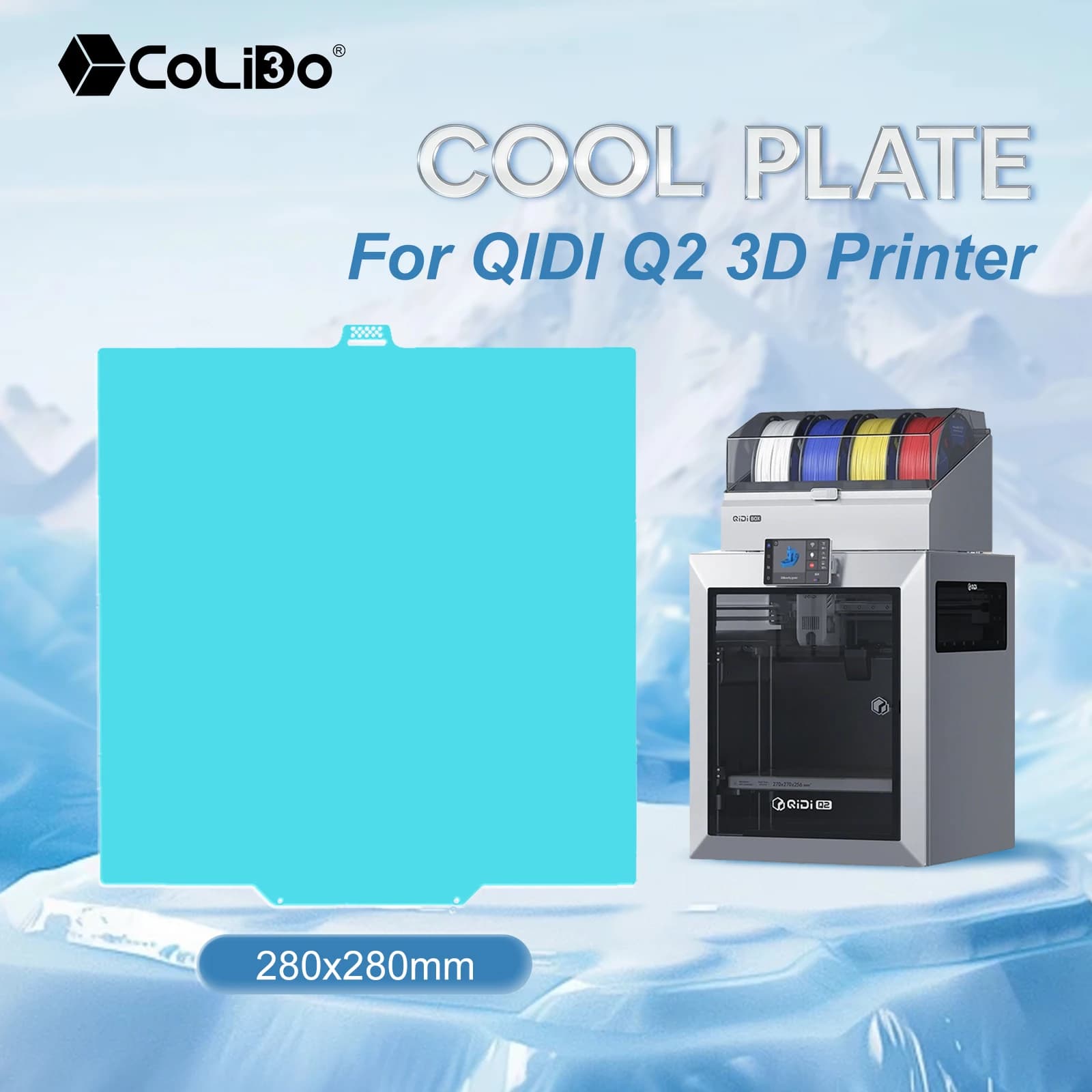 Piastra raffreddante in acciaio armonico 280x280mm a doppia faccia per stampa 3D, accessorio per stampante 3D QIDI Q2