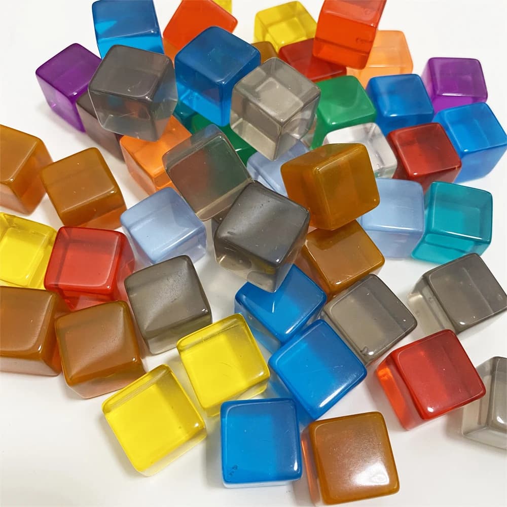 10 Pz/set 16mm Trasparente Angolo Quadrato Dadi Vuoti Per Giochi Da Tavolo Pezzo degli Scacchi Trasparente Angolo Retto Setaccio 9 Colori