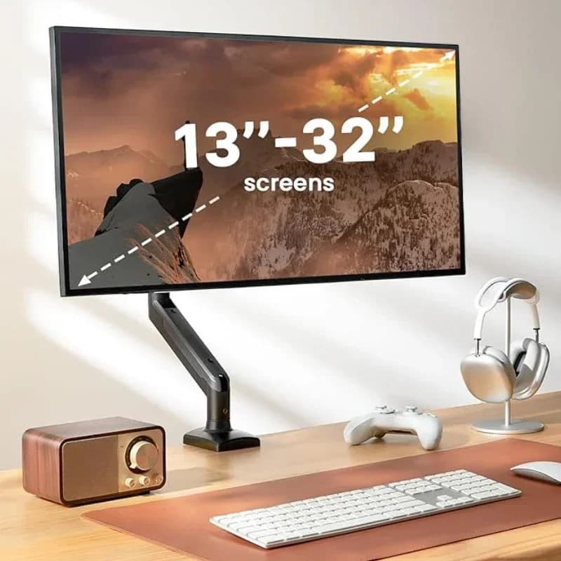 # Per staffa per monitor singolo fino a 32 pollici e 19,8 libbre per schermo Supporto da scrivania per computer Molla a gas regolabile