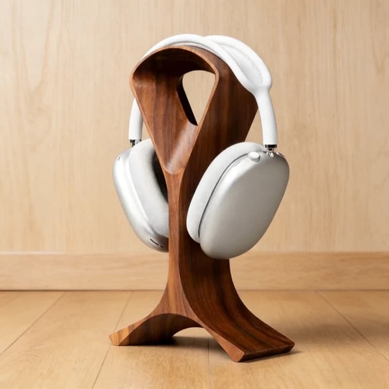 New Custom Desk Headphone Support for AirPodsMax, Black Walnut, Universal for Gaming Headphones