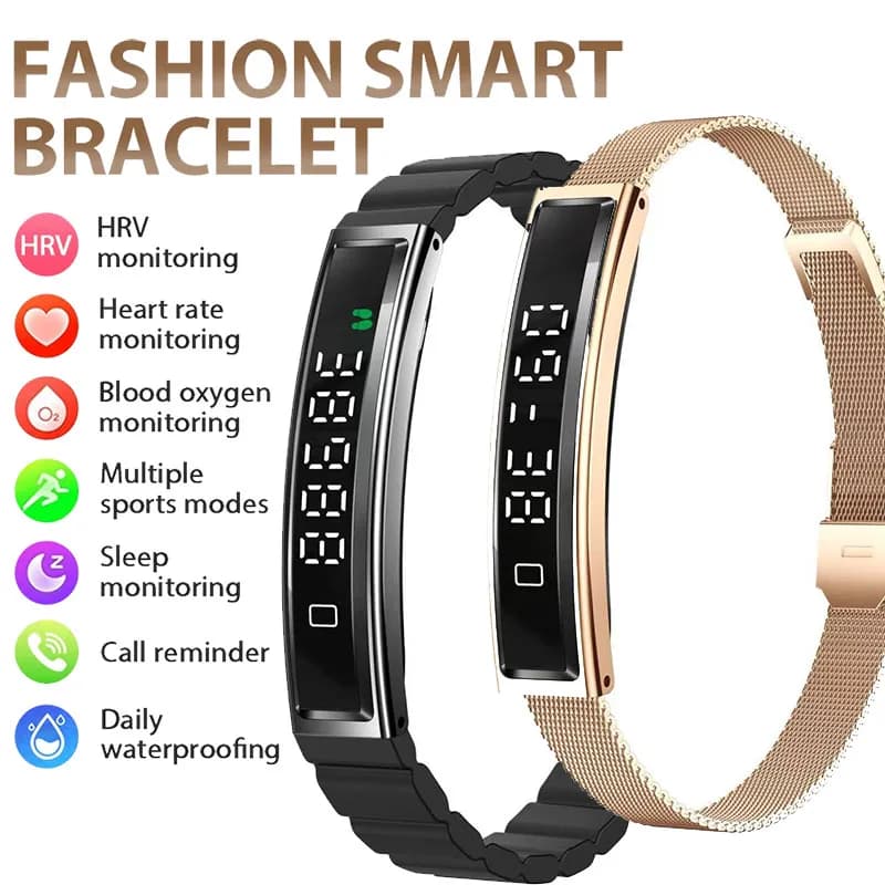 Braccialetto intelligente da donna con cardiofrequenzimetro Attività Fitness Tracker Braccialetto sportivo Orologio intelligente impermeabile Smartband da uomo