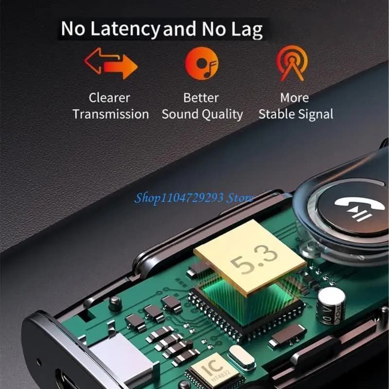 Y2GD Ricevitore wireless da 3,5 mm Supporto TF Card Riproduzione compatibile con 5.3 per chiamate in vivavoce uditive