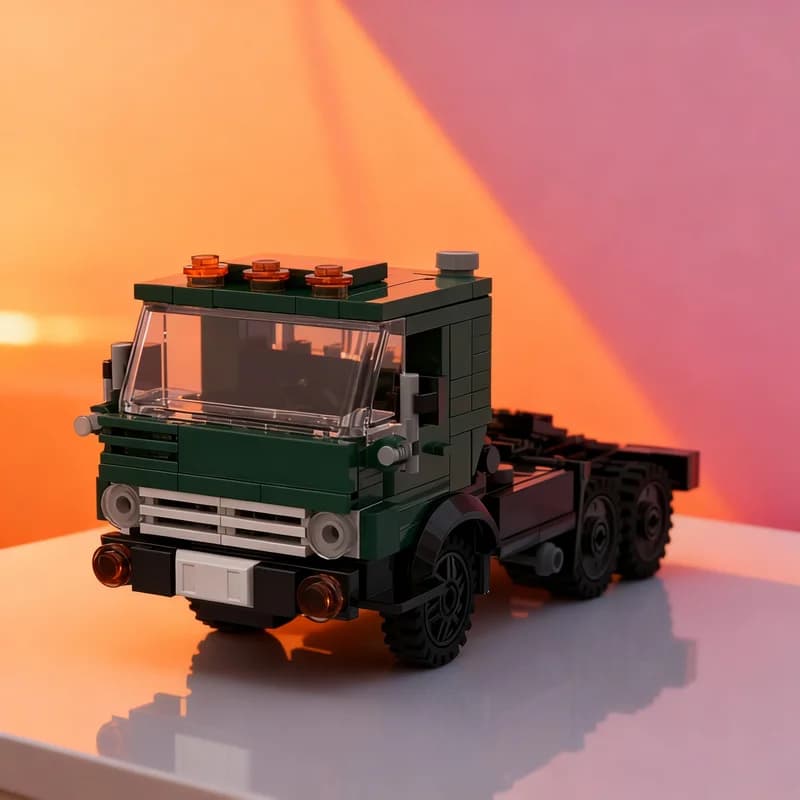 202 pz. MOC KAMAZ Trattore Camion Modello Cargo Urbano Blocchi da Costruzione Fai da Te Regalo Creativo da Collezione Espositivo Decorazione Premium per Adulti e Bambini