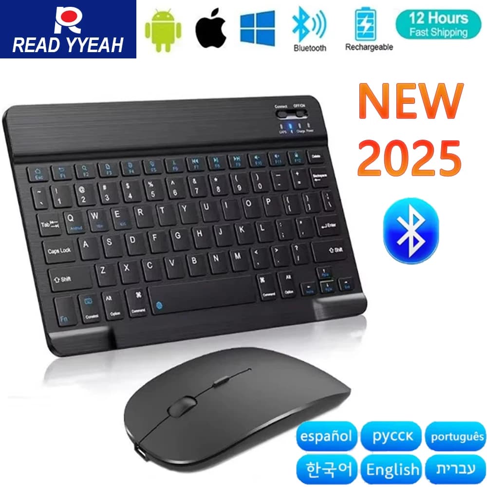 New Bluetooth 2025 wireless keyboard mouse for IOS Android Windows tablet for iPad Xiaomi Huawei phone Korean porter keyboard