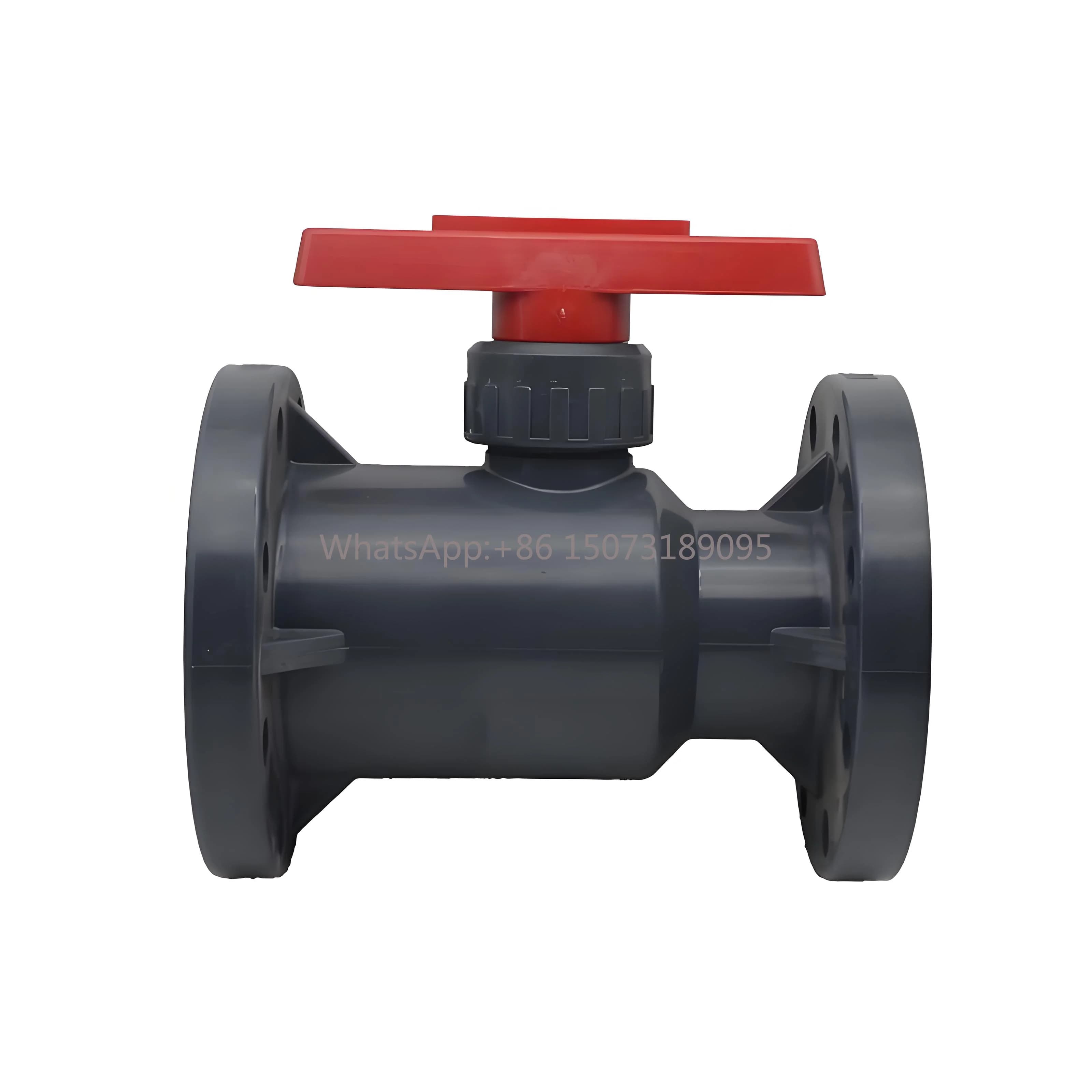 UPVC Hand Flanged Ball Valve With Drop Pipe Connector Precision Sealing For Garden Hydraulic Support OEM Customizable