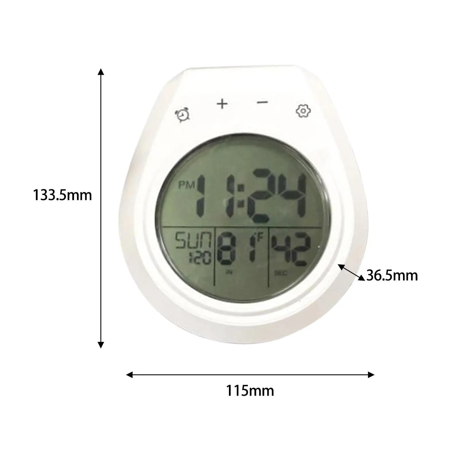Shower clock, timer with countdown and temperature, wall clock for bathroom