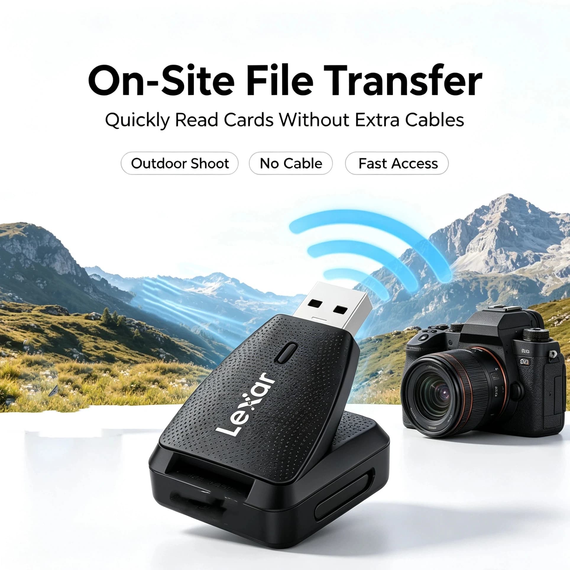 Fast TF Card Reader for Drone and Action Camera Lexar USB 3.1 Micro SD Adapter UHS-II with LED Indicator PC Laptop Data Backup